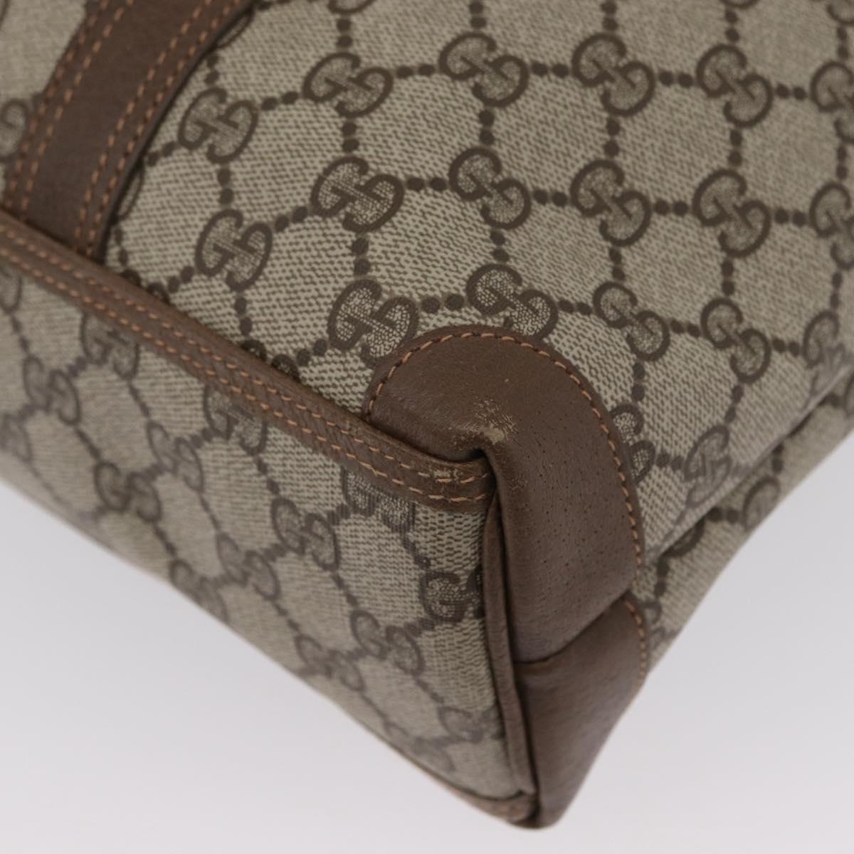 GUCCI GG Supreme Tote Bag PVC Leather Beige Auth 173541