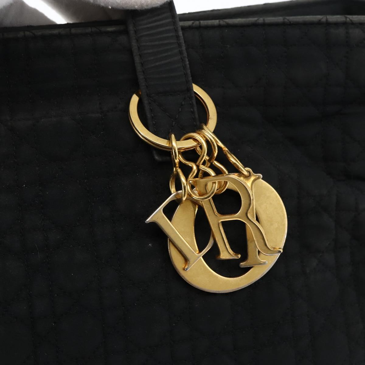 Christian Dior Canage Tote Bag Black Gold Auth 173544