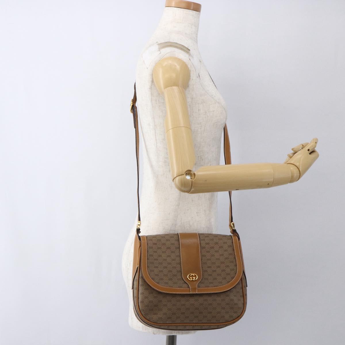 GUCCI Micro GG Supreme Shoulder Bag PVC Beige Gold 001 101 4425 Auth 173547