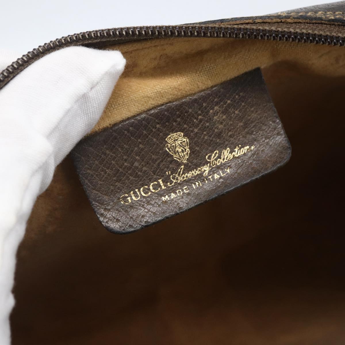 GUCCI GG Supreme Web Sherry Line Clutch Bag PVC Beige Gold 22 01 012 Auth 173548