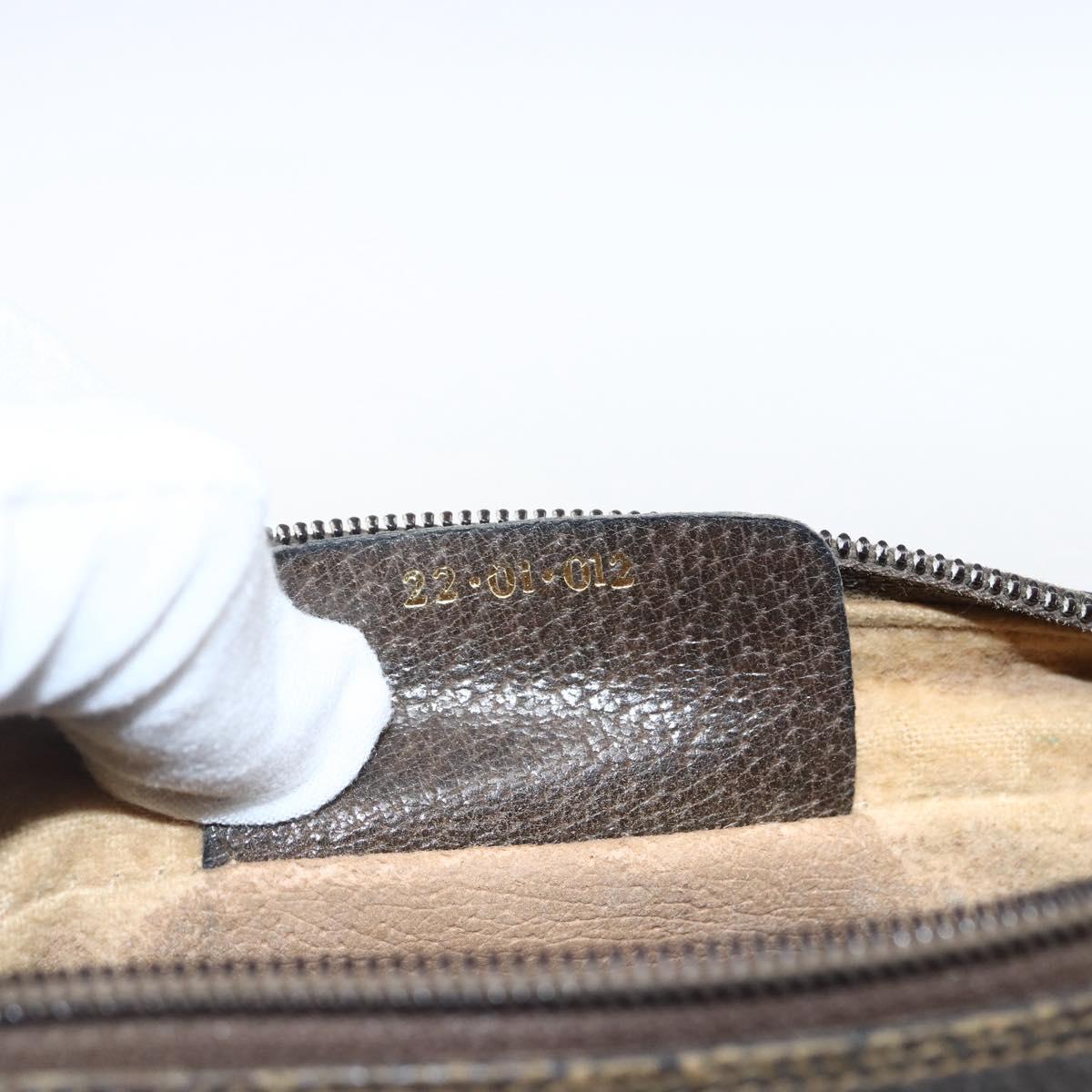 GUCCI GG Supreme Web Sherry Line Clutch Bag PVC Beige Gold 22 01 012 Auth 173548