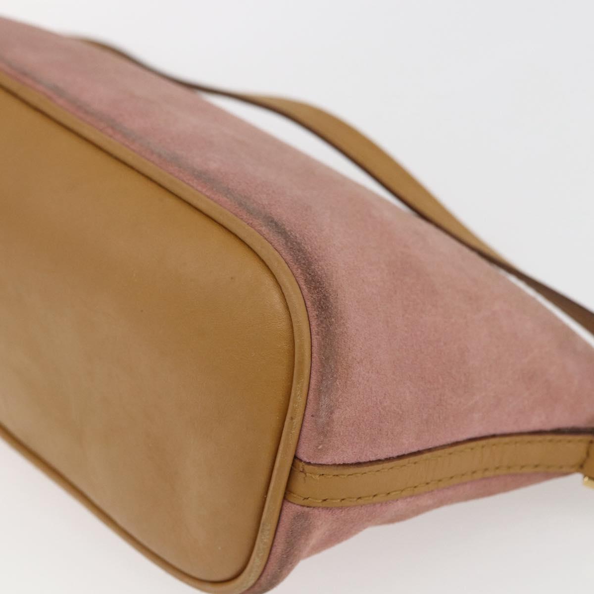 GUCCI Accessory Pouch Suede Pink Gold 039 1103 Auth 173549