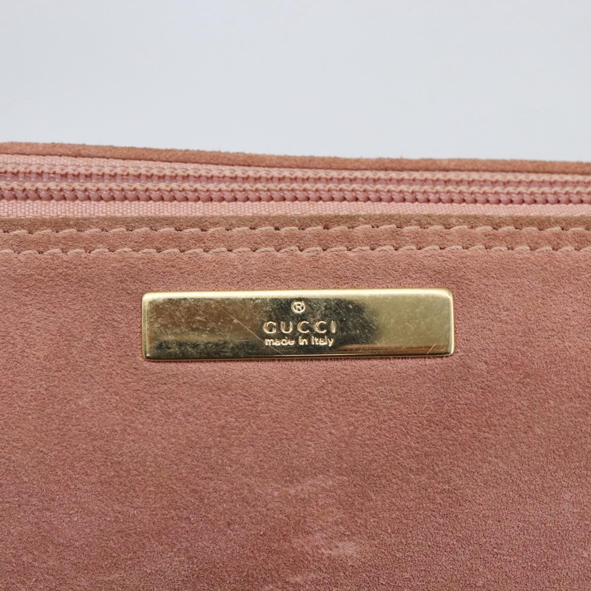 GUCCI Accessory Pouch Suede Pink Gold 039 1103 Auth 173549