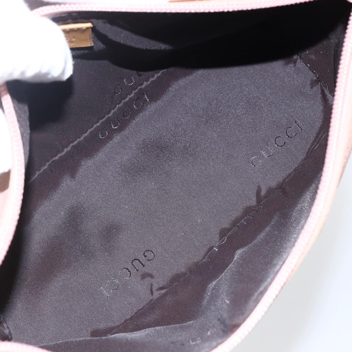 GUCCI Accessory Pouch Suede Pink Gold 039 1103 Auth 173549
