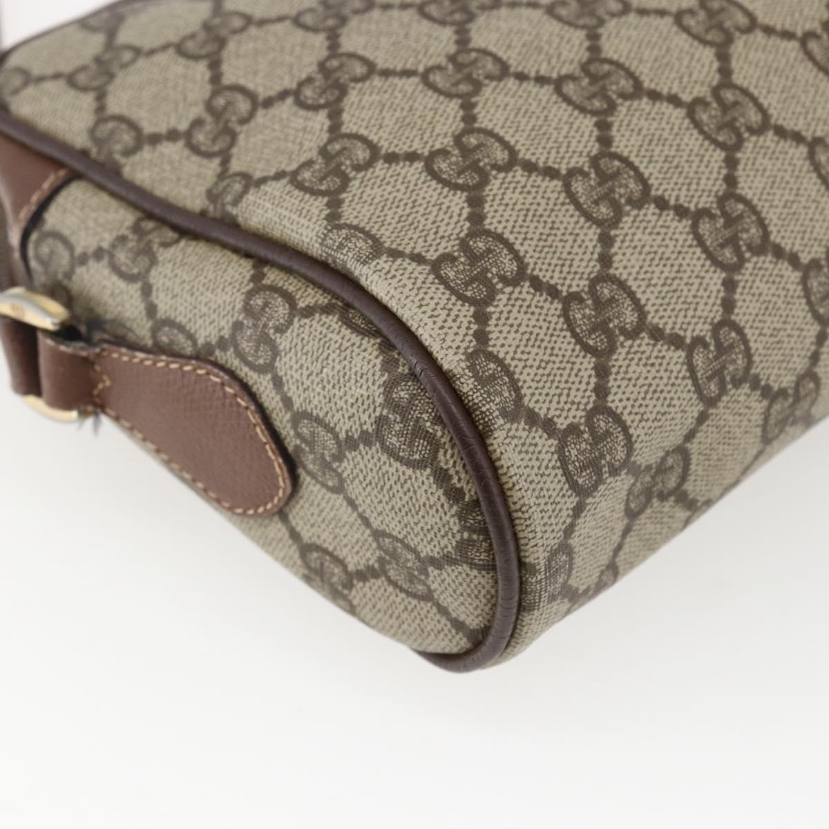 GUCCI GG Supreme Web Sherry Line Bag PVC Beige Gold 001 56 6655 Auth 173550
