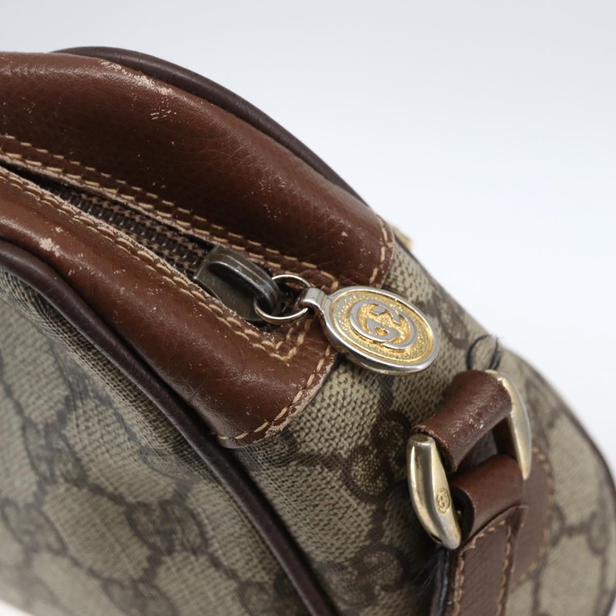 GUCCI GG Supreme Web Sherry Line Bag PVC Beige Gold 001 56 6655 Auth 173550