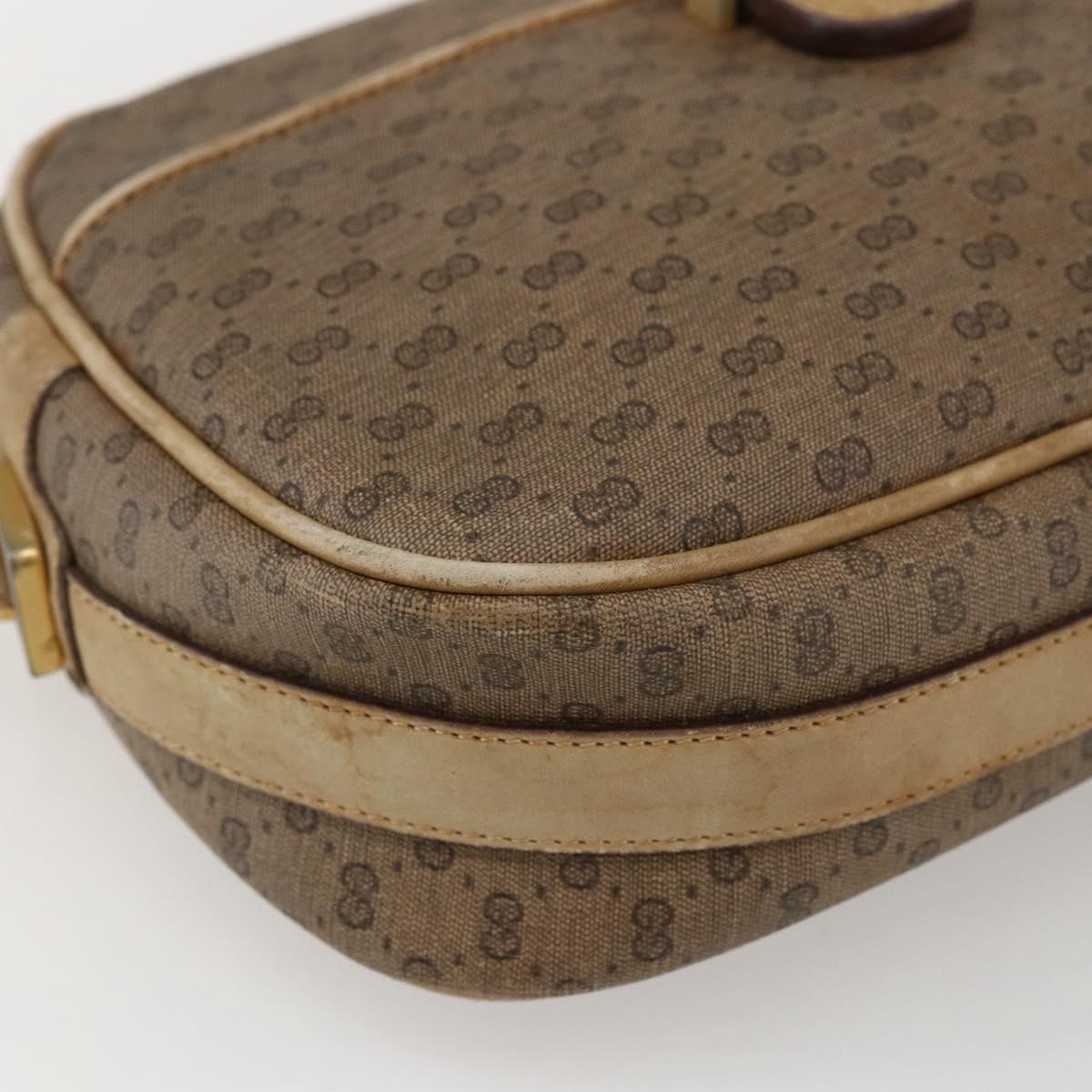 GUCCI Micro GG Supreme Shoulder Bag PVC Beige Gold 001 418 4795 Auth 173551