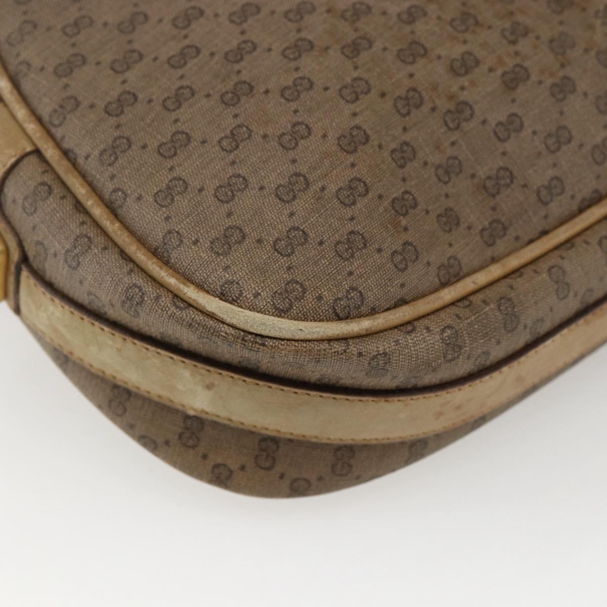GUCCI Micro GG Supreme Shoulder Bag PVC Beige Gold 001 418 4795 Auth 173551