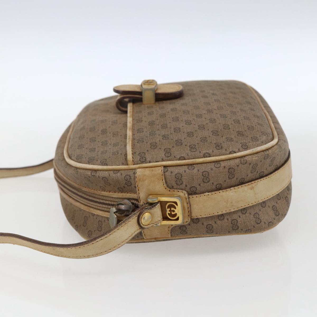 GUCCI Micro GG Supreme Shoulder Bag PVC Beige Gold 001 418 4795 Auth 173551