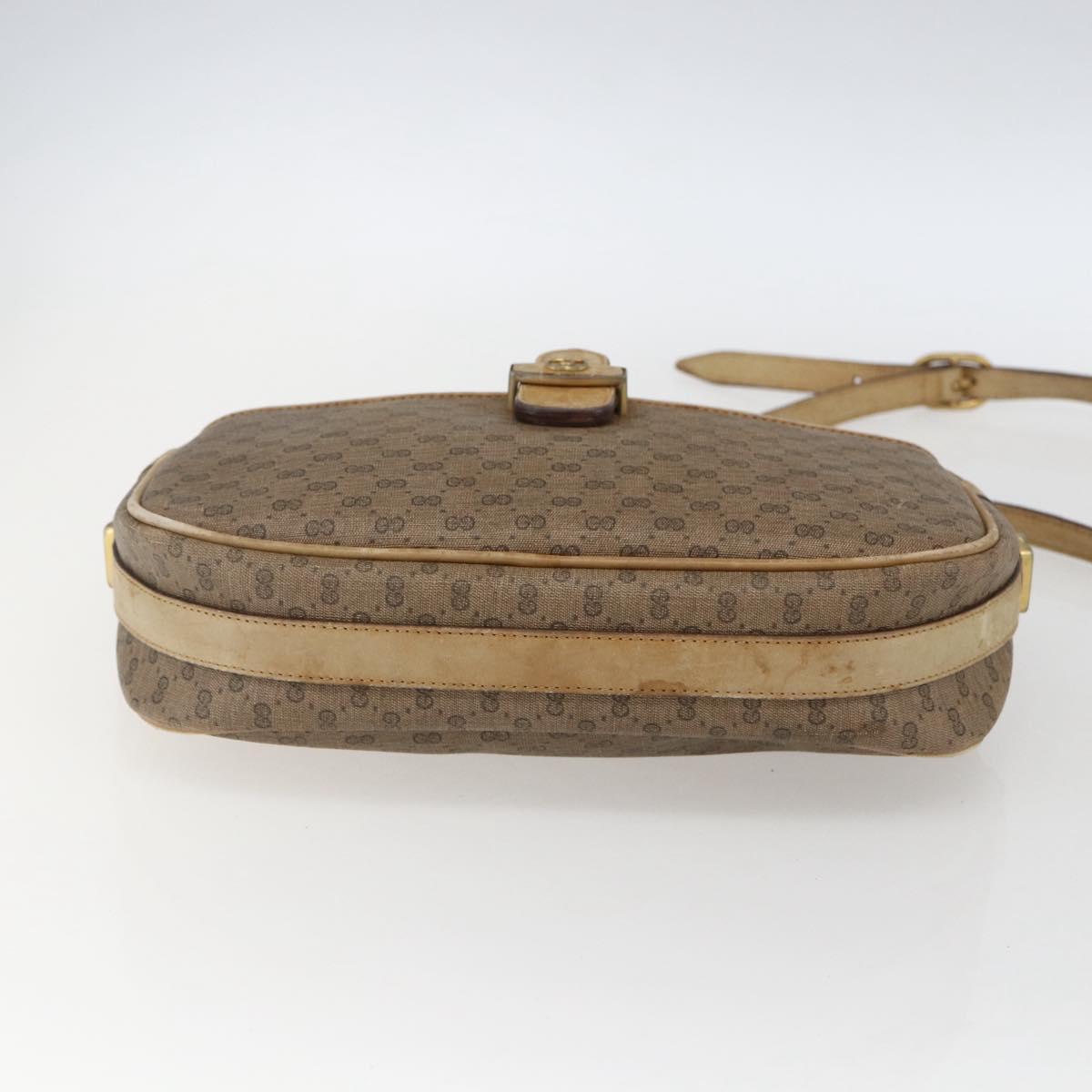 GUCCI Micro GG Supreme Shoulder Bag PVC Beige Gold 001 418 4795 Auth 173551