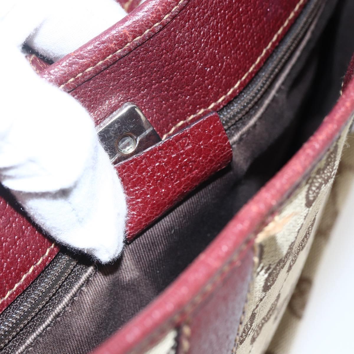 GUCCI GG Canvas Shoulder Bag Beige Gold 113012 Auth 173564