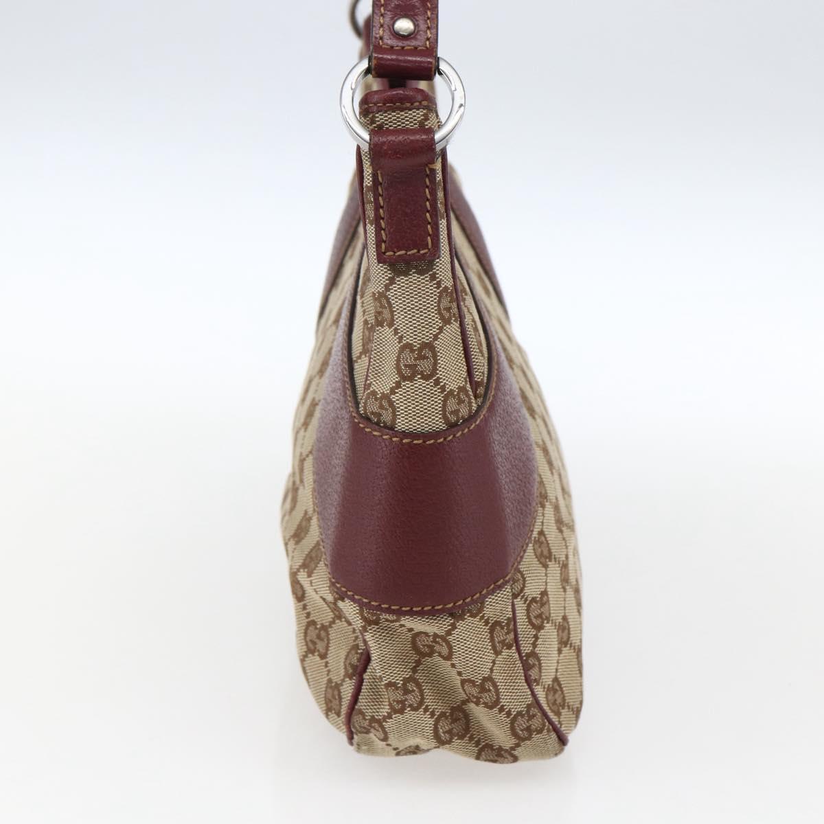 GUCCI GG Canvas Shoulder Bag Beige Gold 113012 Auth 173564