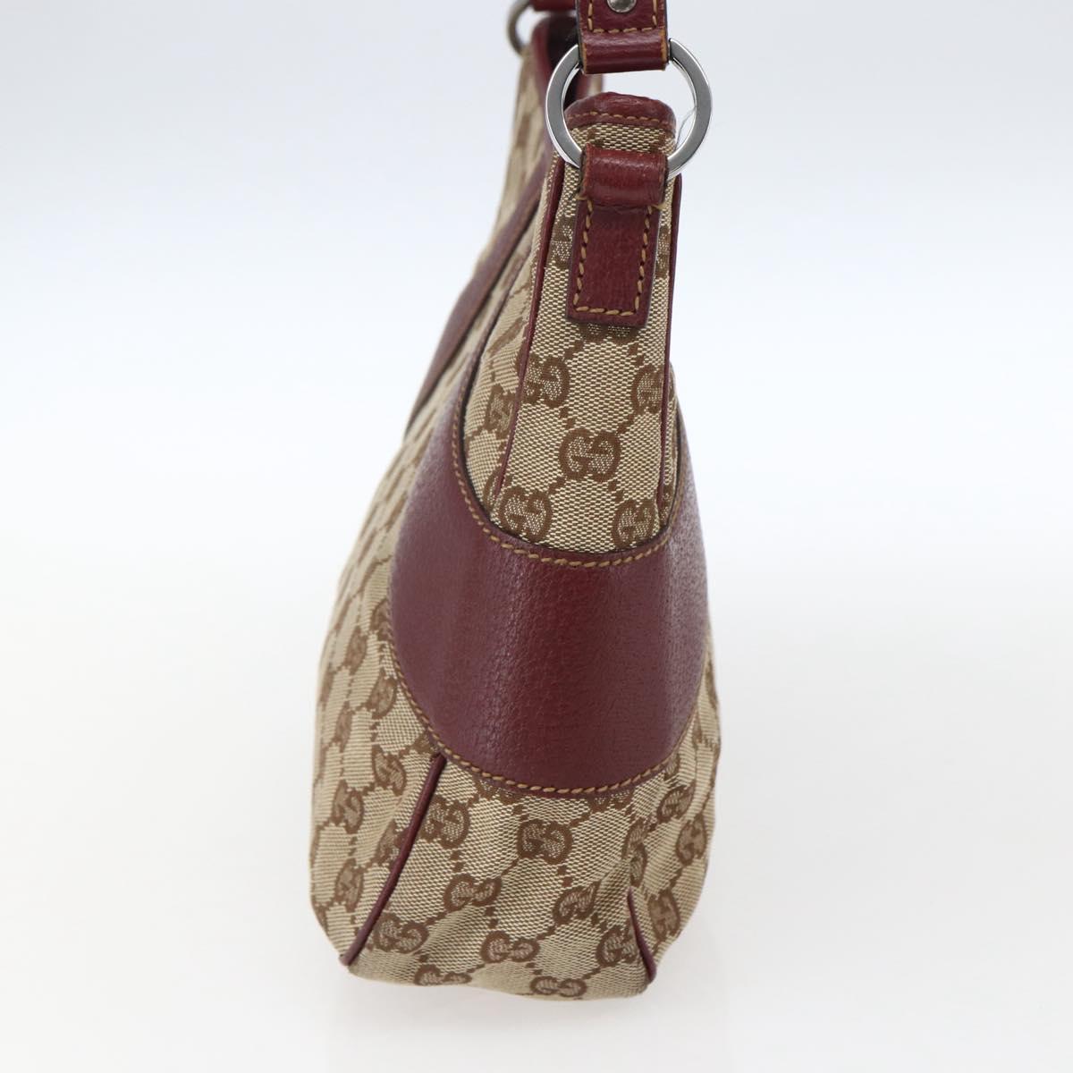 GUCCI GG Canvas Shoulder Bag Beige Gold 113012 Auth 173564