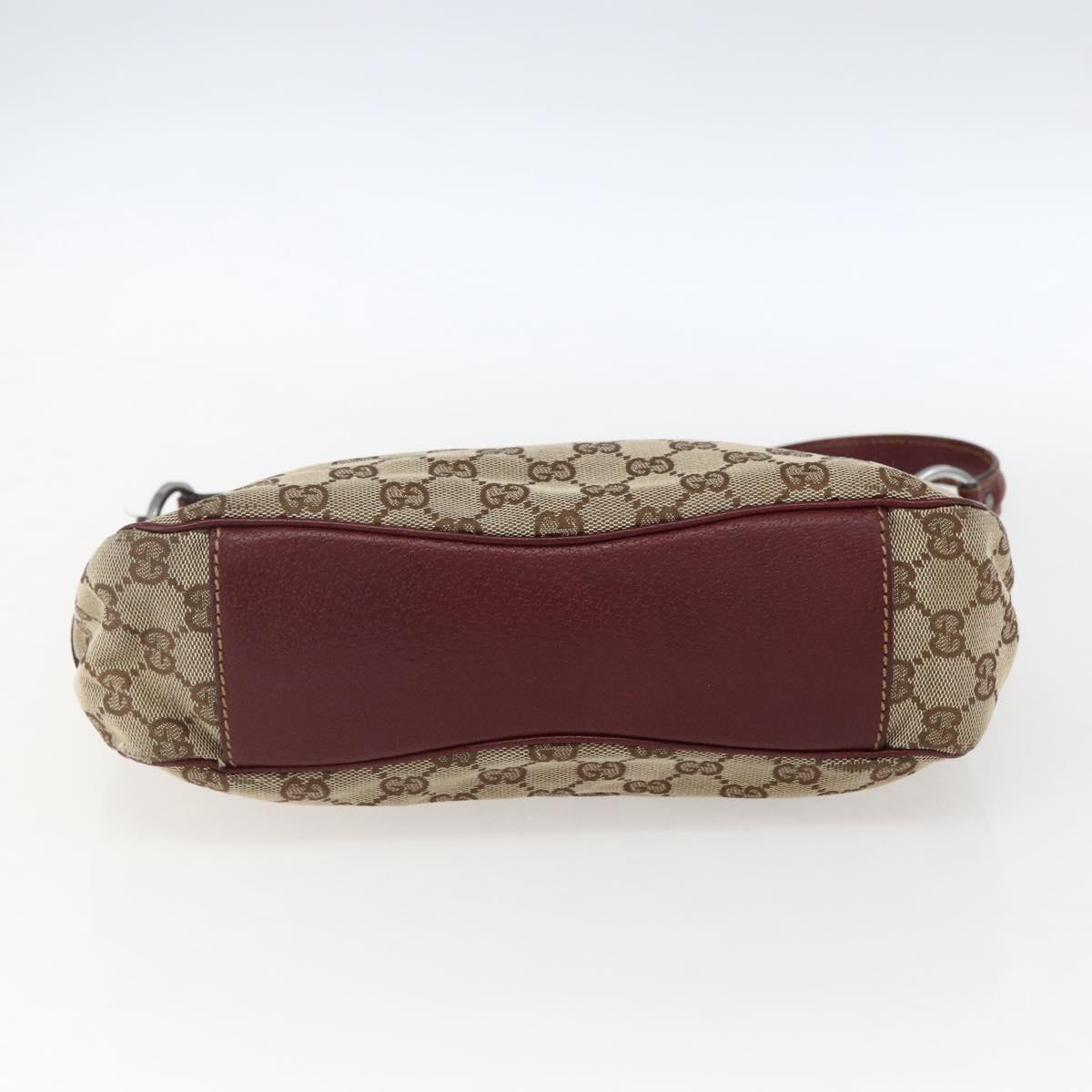 GUCCI GG Canvas Shoulder Bag Beige Gold 113012 Auth 173564