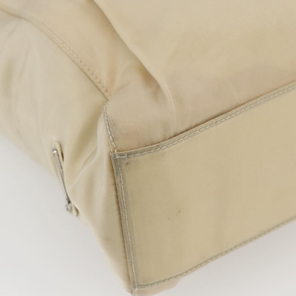 PRADA Hand Bag Nylon plastic Beige Clear Auth 173565