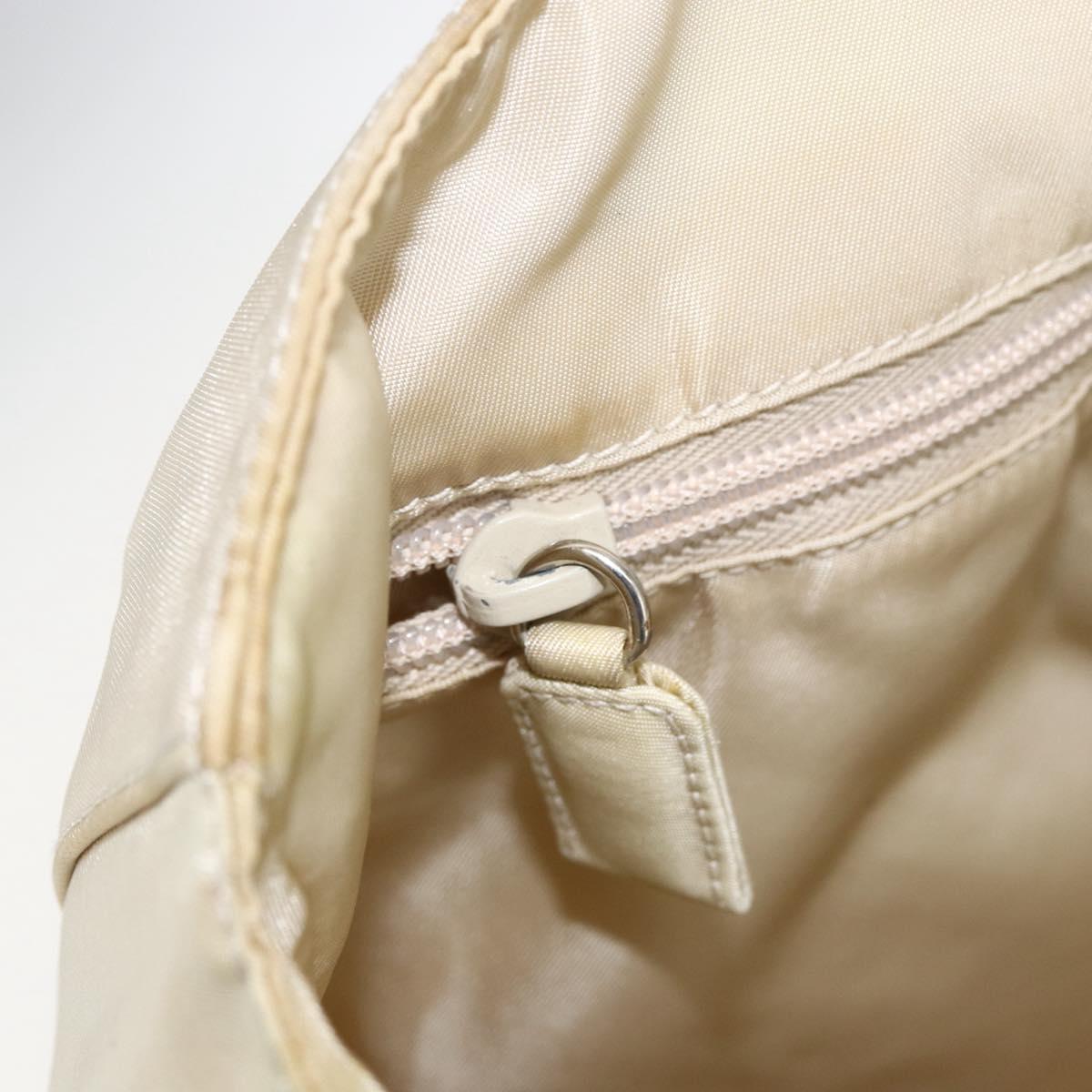 PRADA Hand Bag Nylon plastic Beige Clear Auth 173565