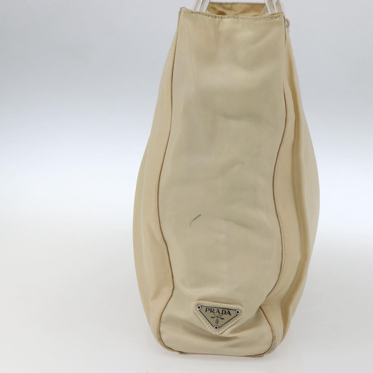 PRADA Hand Bag Nylon plastic Beige Clear Auth 173565