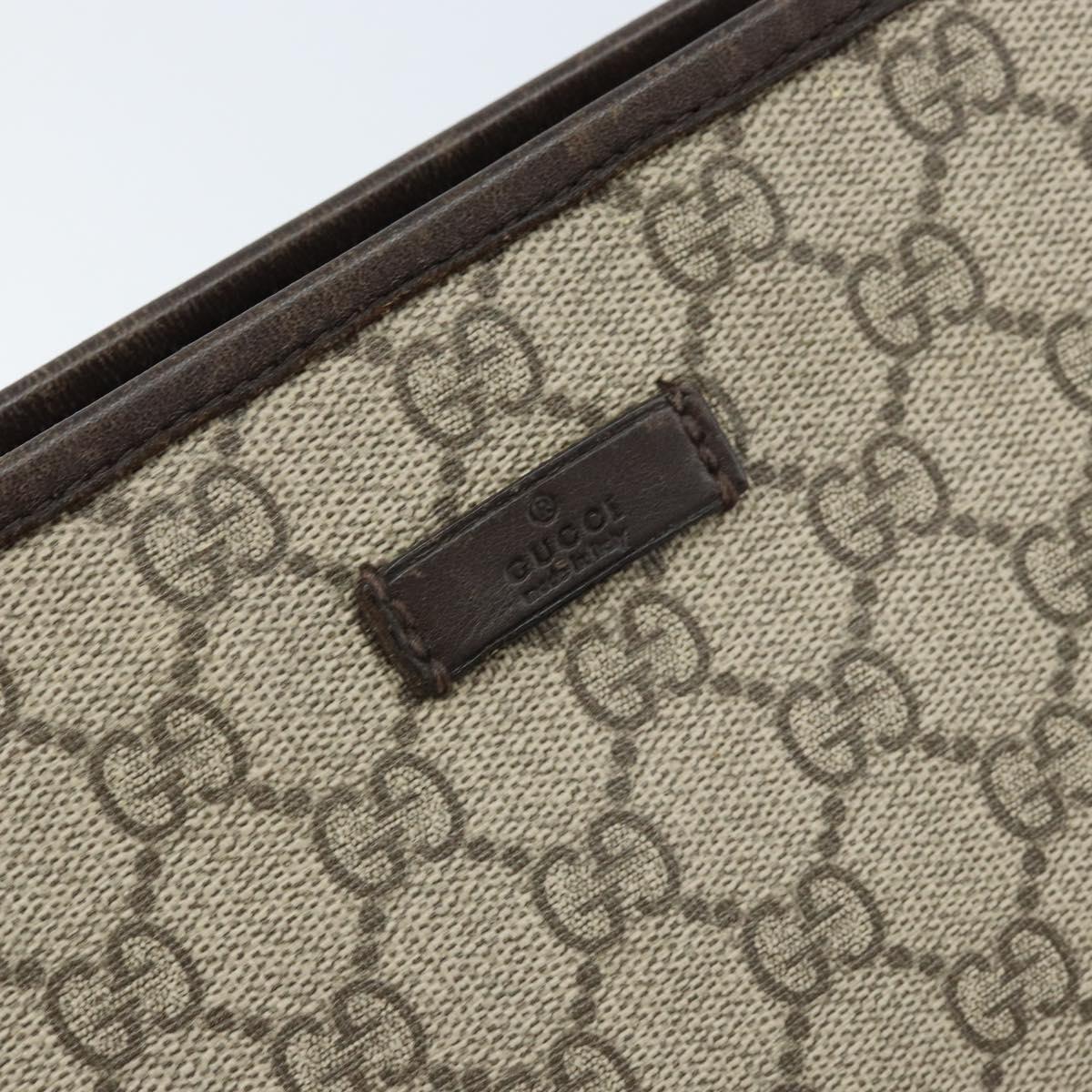 GUCCI GG Supreme Shoulder Bag PVC Beige Gold 388924 Auth 173571