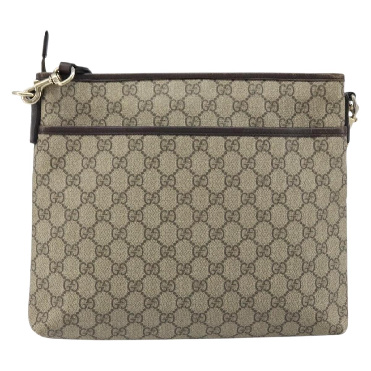 GUCCI GG Supreme Shoulder Bag PVC Beige Gold 388924 Auth 173571