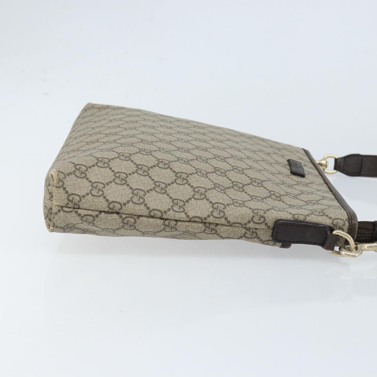 GUCCI GG Supreme Shoulder Bag PVC Beige Gold 388924 Auth 173571
