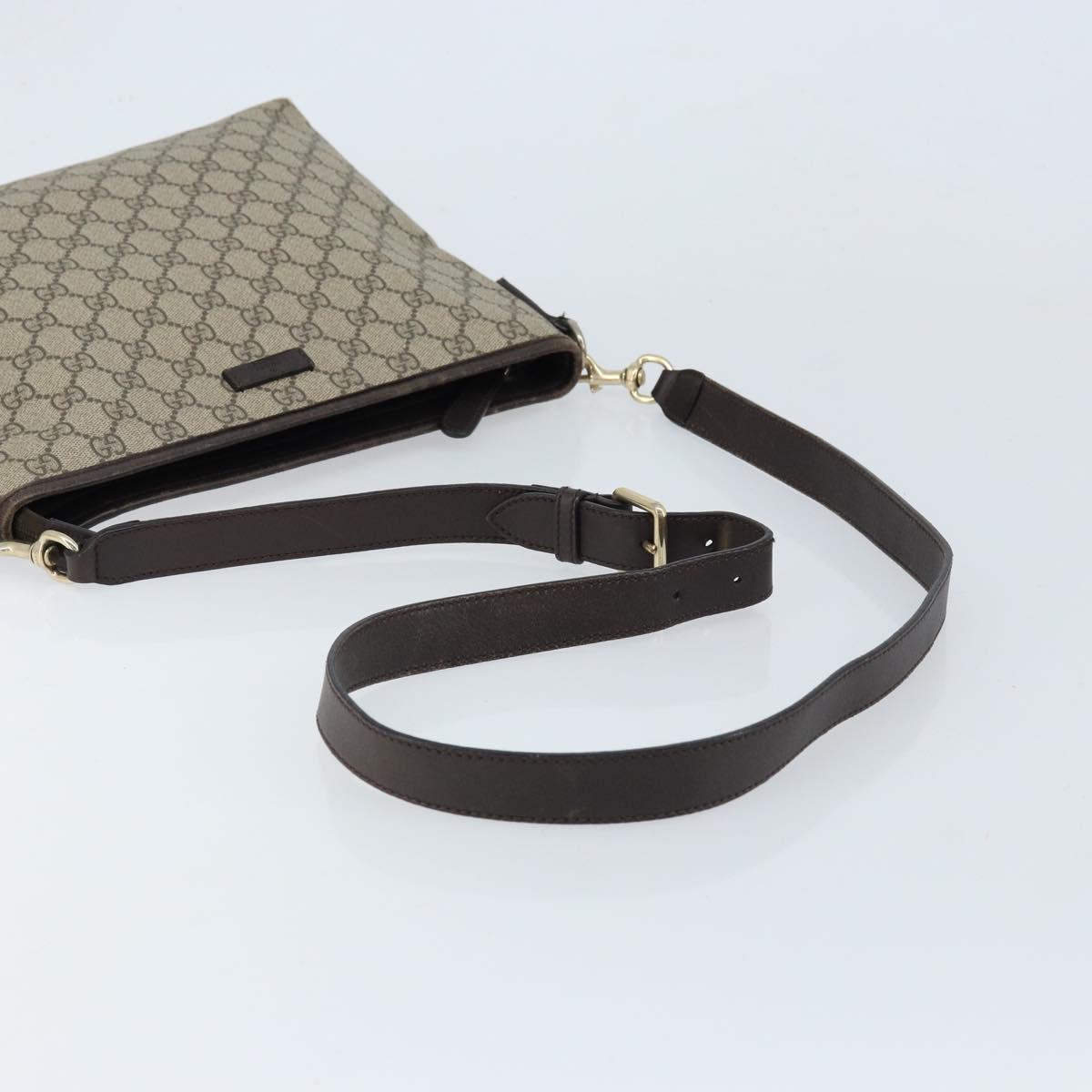 GUCCI GG Supreme Shoulder Bag PVC Beige Gold 388924 Auth 173571