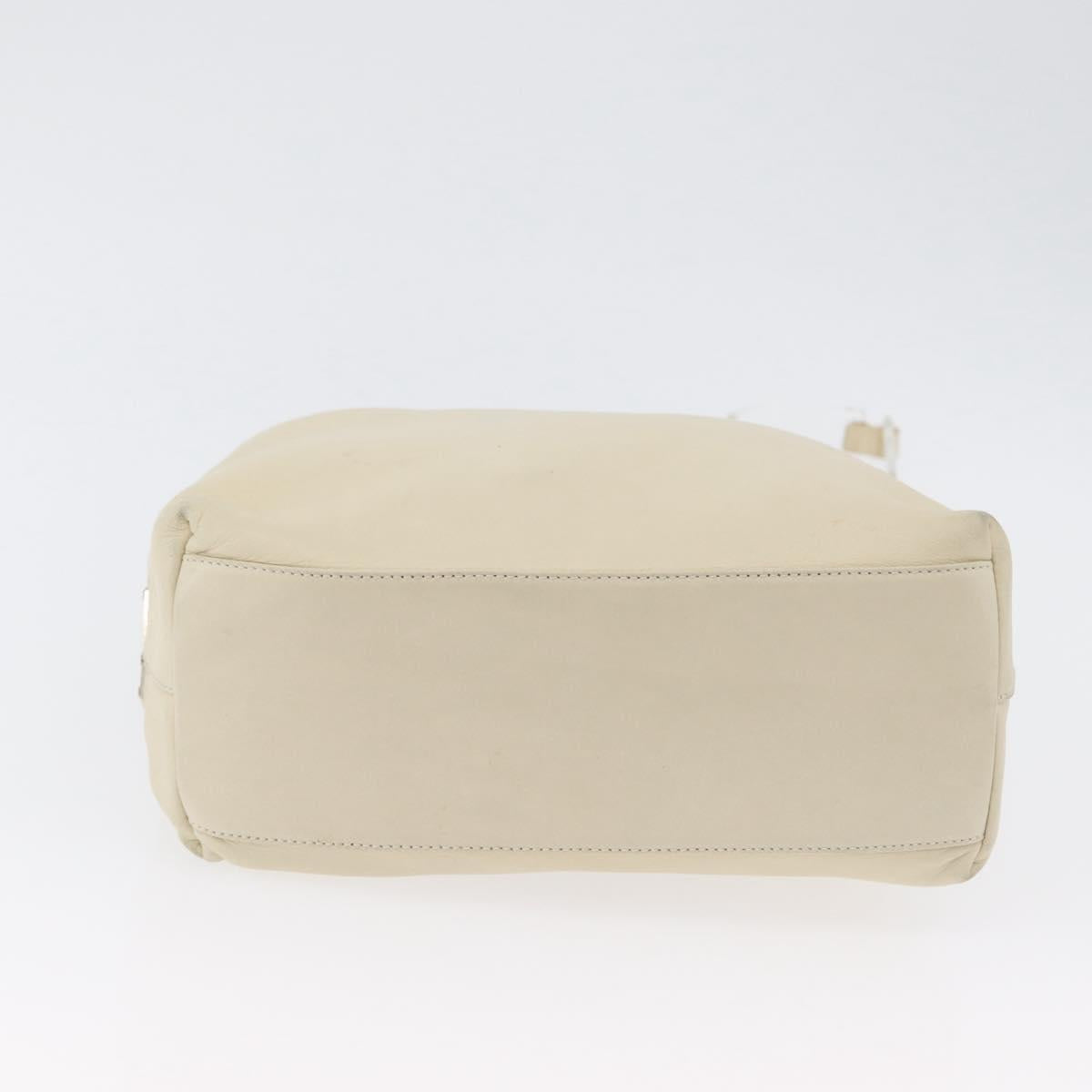 PRADA Shoulder Bag Leather plastic Ivory Clear Auth 173573