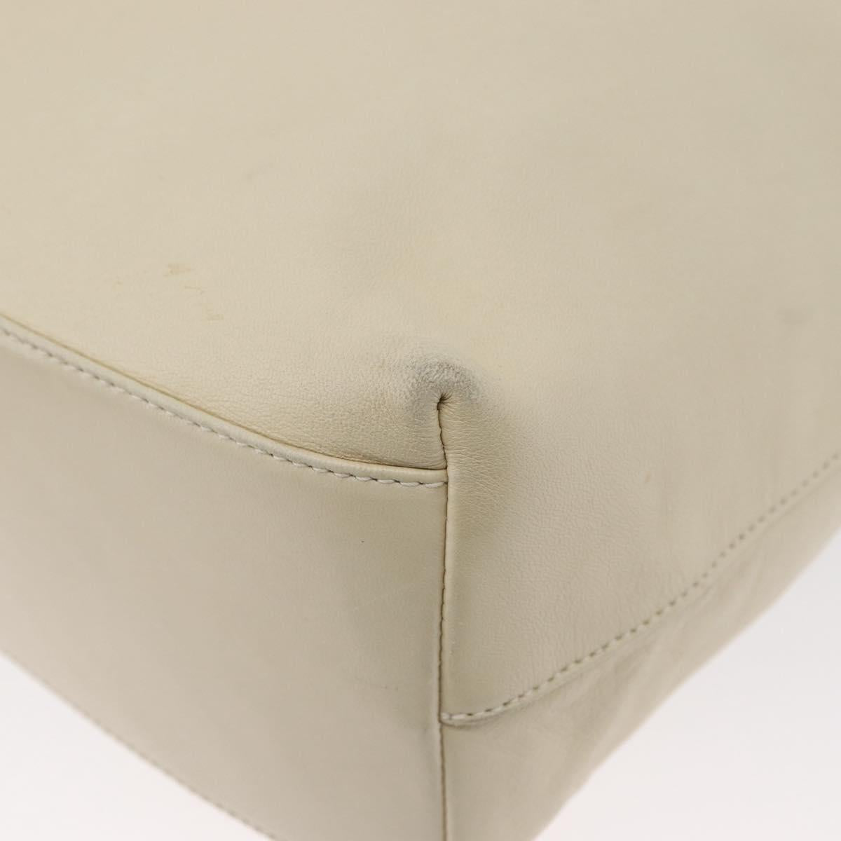 PRADA Shoulder Bag Leather plastic Ivory Clear Auth 173573