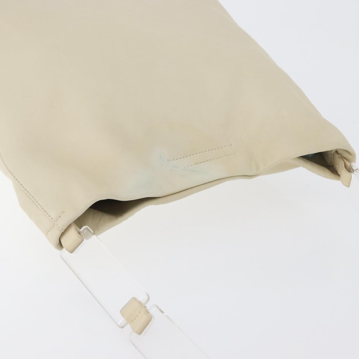 PRADA Shoulder Bag Leather plastic Ivory Clear Auth 173573