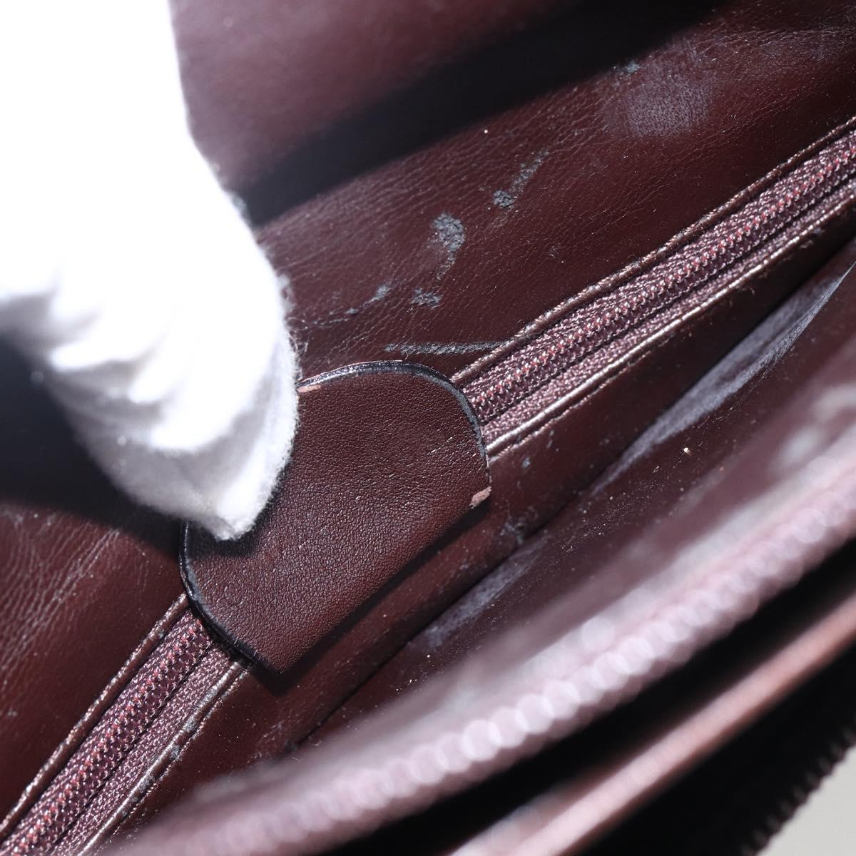 GUCCI Bamboo Hand Bag Leather Dark Brown Gold Auth 173575