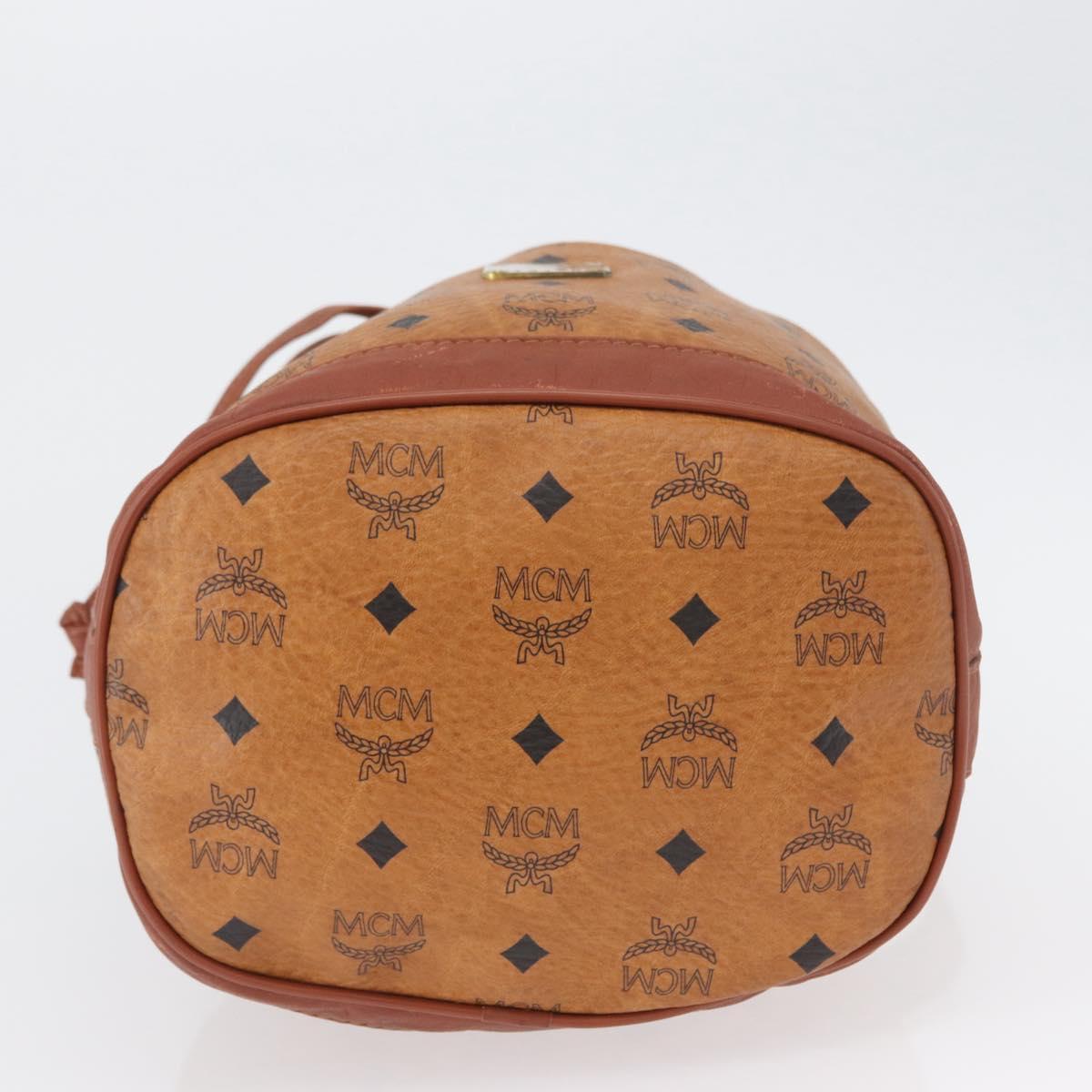 MCM Vicetos Logogram Shoulder Bag PVC Leather Brown Gold Auth 173576