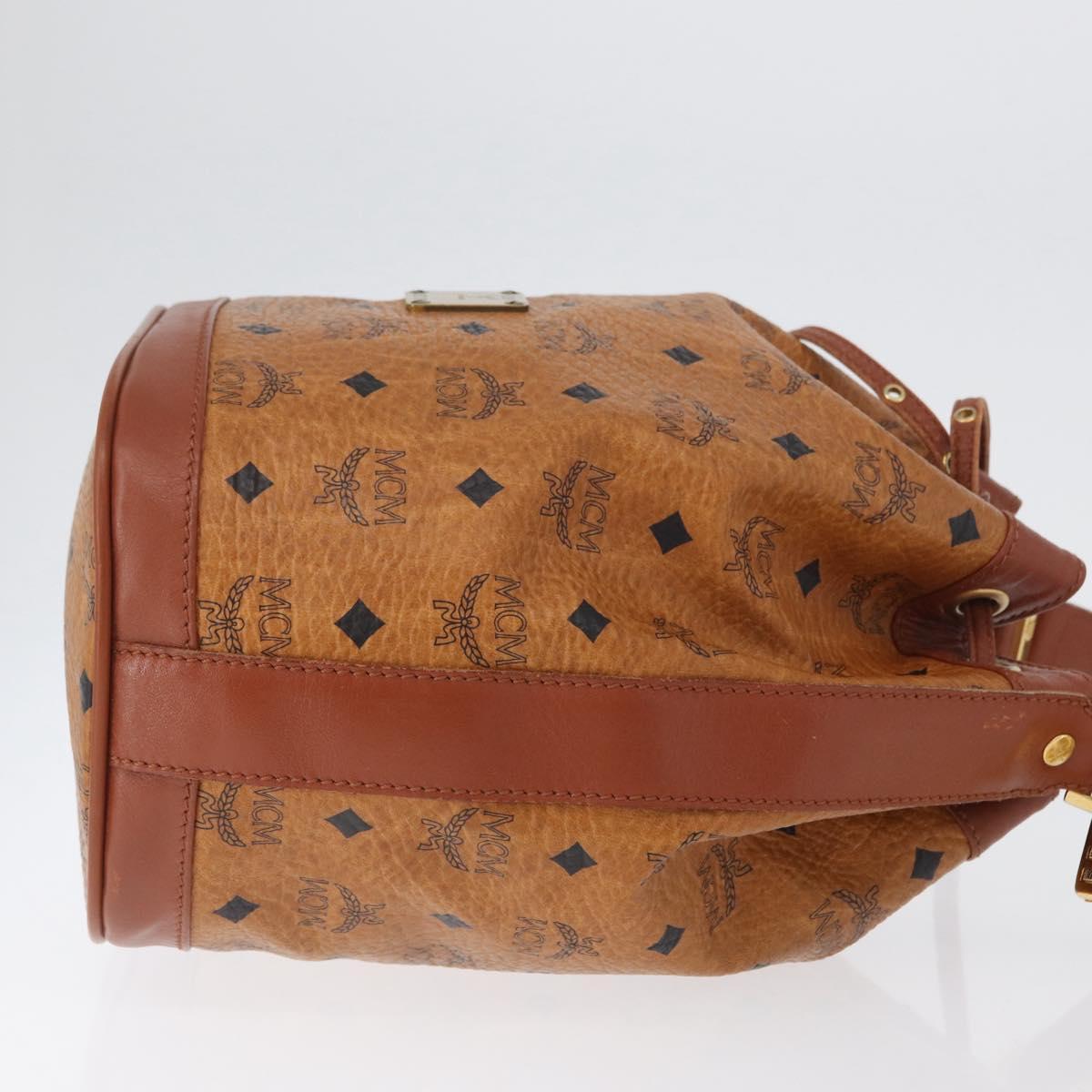 MCM Vicetos Logogram Shoulder Bag PVC Leather Brown Gold Auth 173578