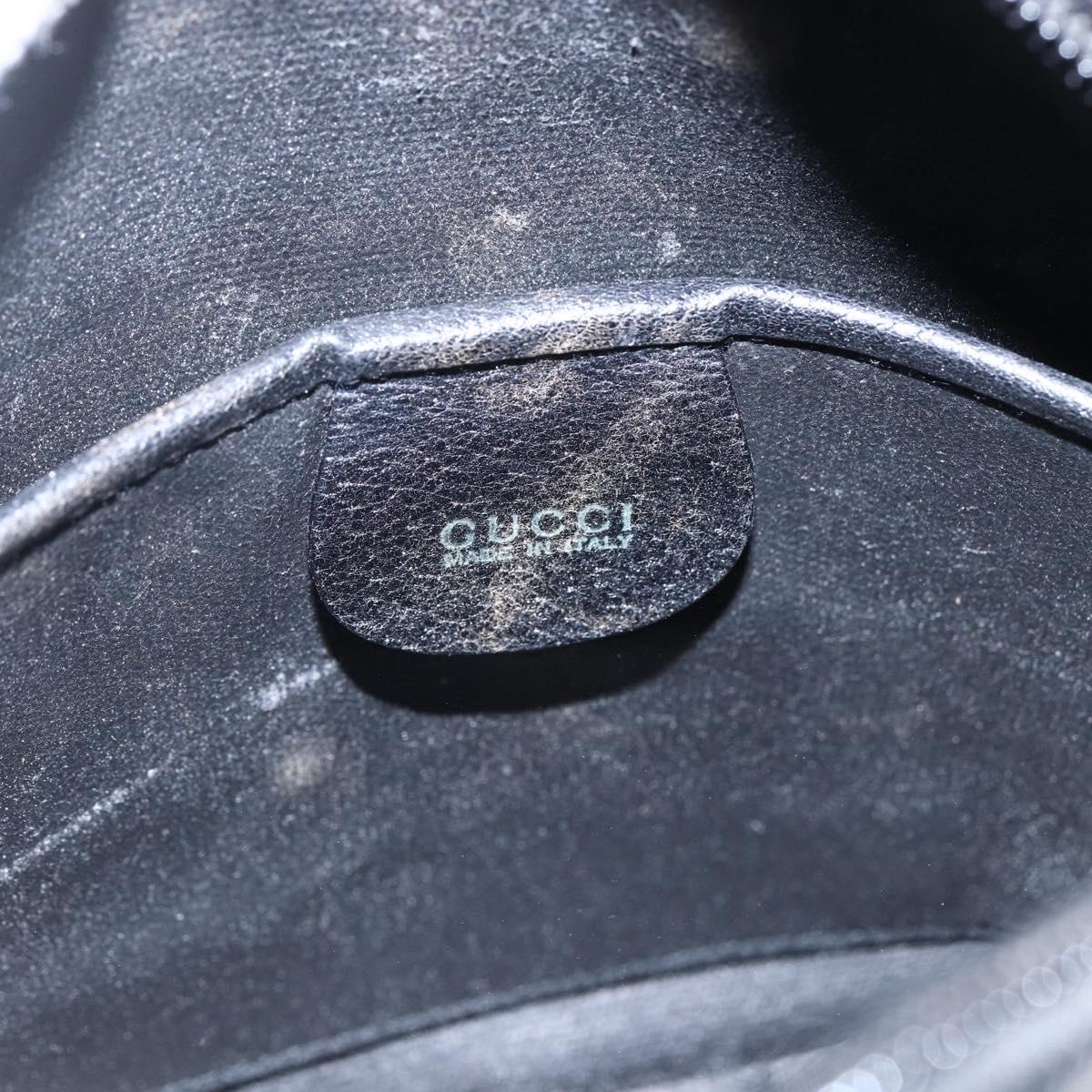 GUCCI Shoulder Bag Canvas Leather Black Gold 007 115 0175 Auth 173582