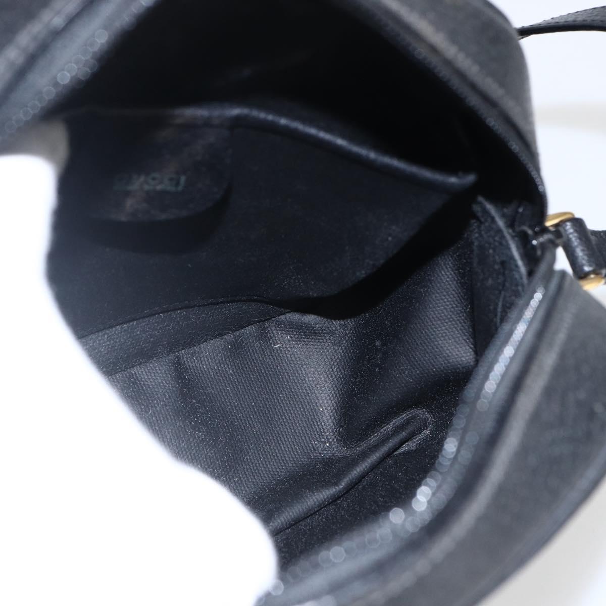 GUCCI Shoulder Bag Canvas Leather Black Gold 007 115 0175 Auth 173582