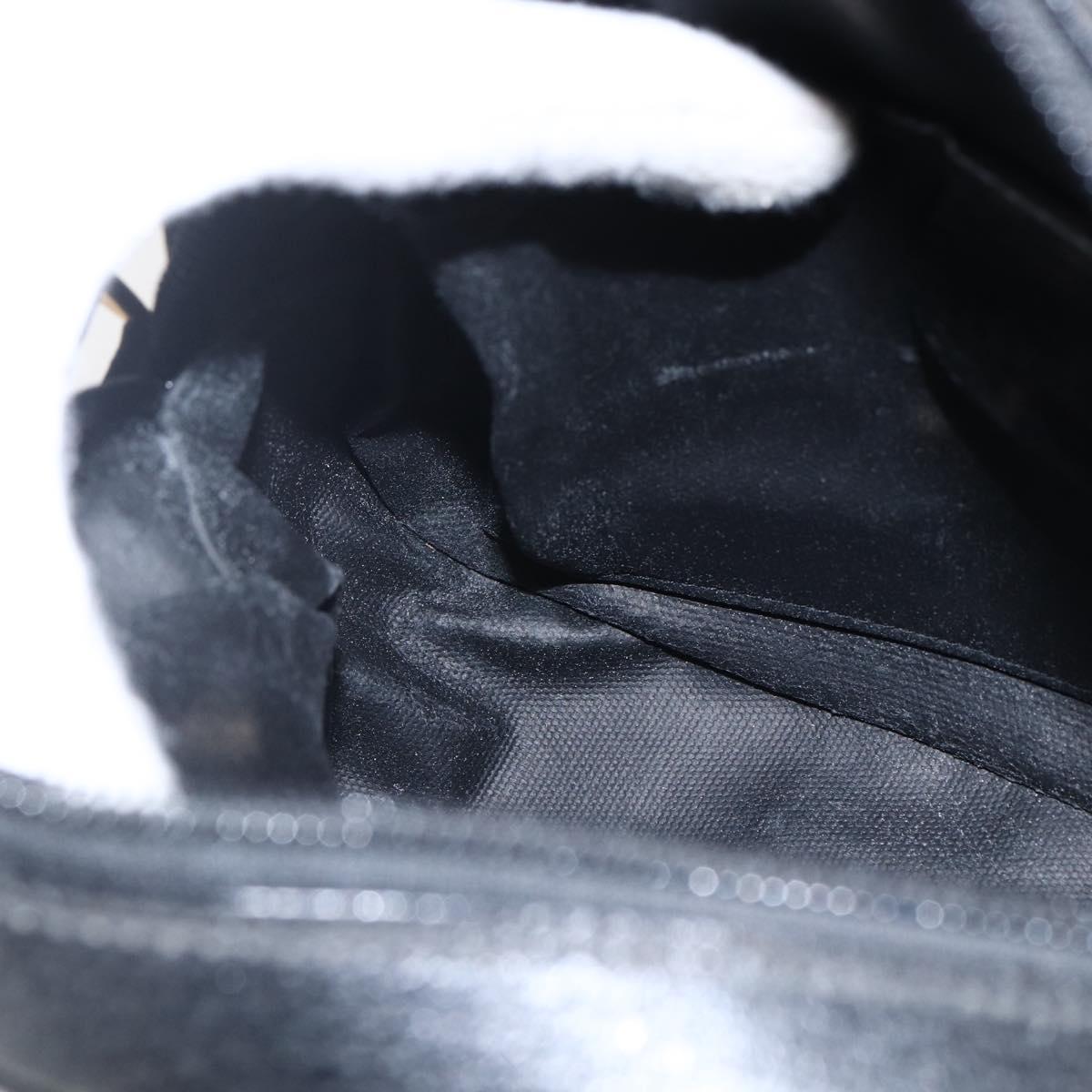 GUCCI Shoulder Bag Canvas Leather Black Gold 007 115 0175 Auth 173582