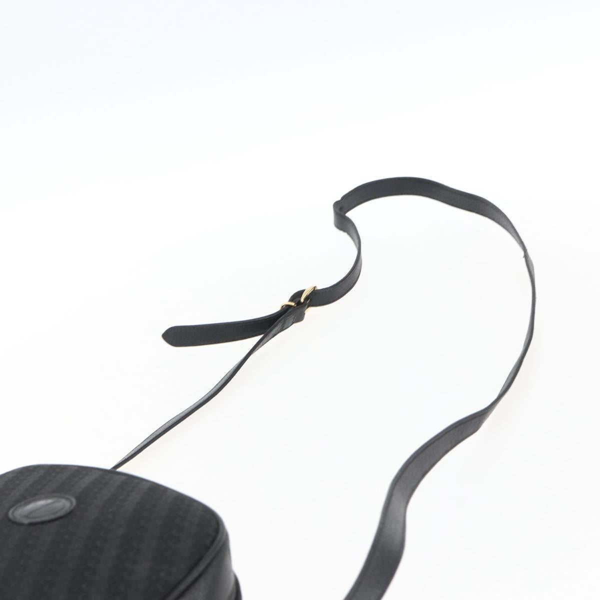 GUCCI Shoulder Bag Canvas Leather Black Gold 007 115 0175 Auth 173582