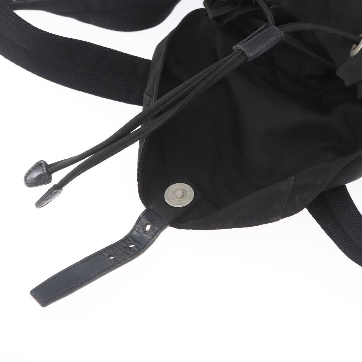 PRADA Backpack Nylon Black Silver Auth 173583