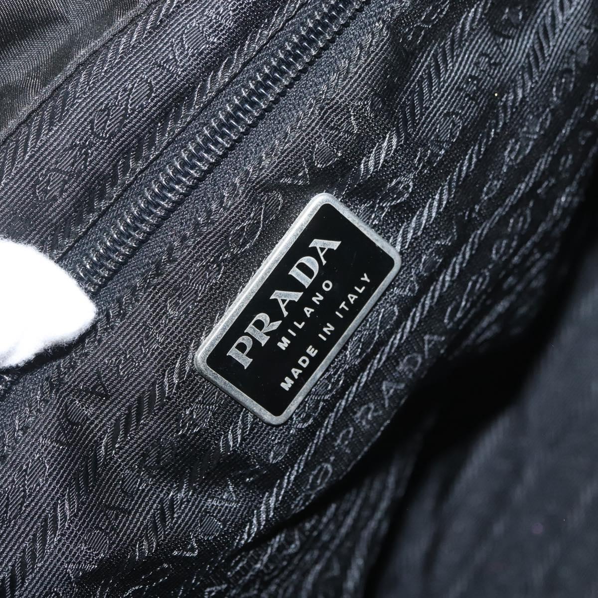 PRADA Backpack Nylon Black Silver Auth 173583