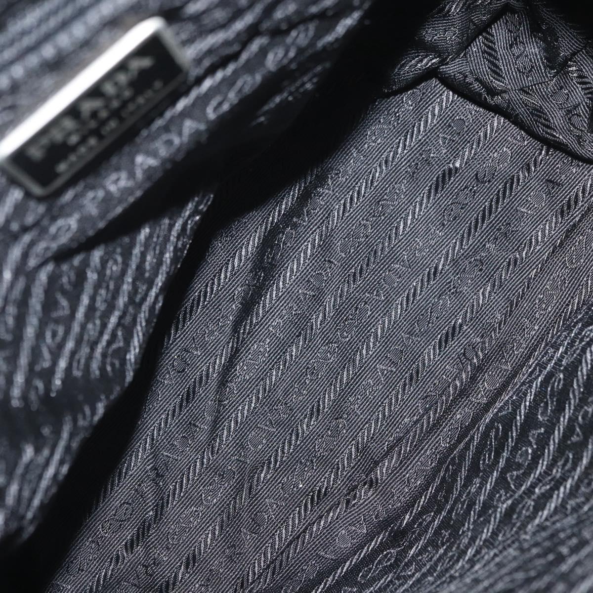 PRADA Backpack Nylon Black Silver Auth 173583