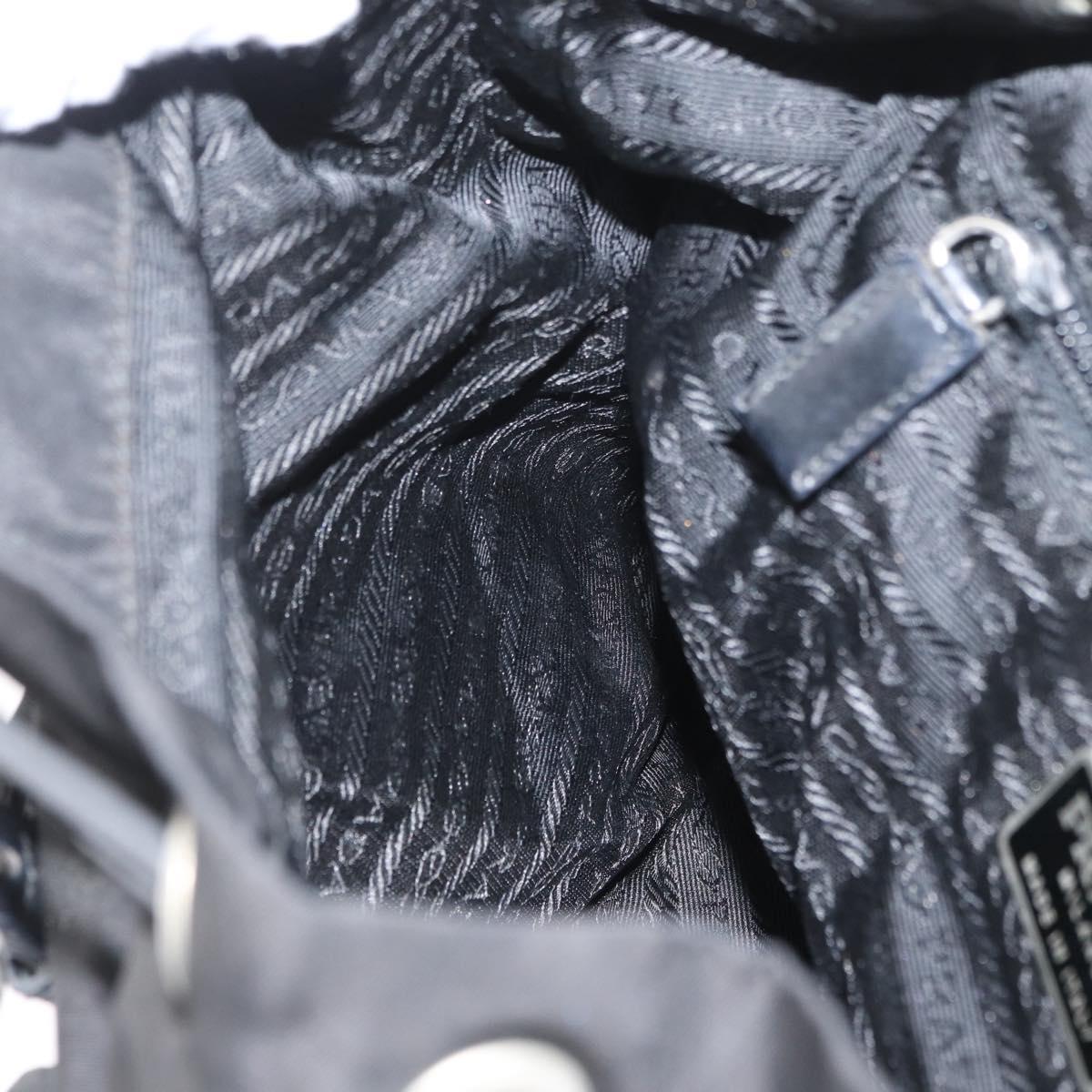 PRADA Backpack Nylon Black Silver Auth 173583