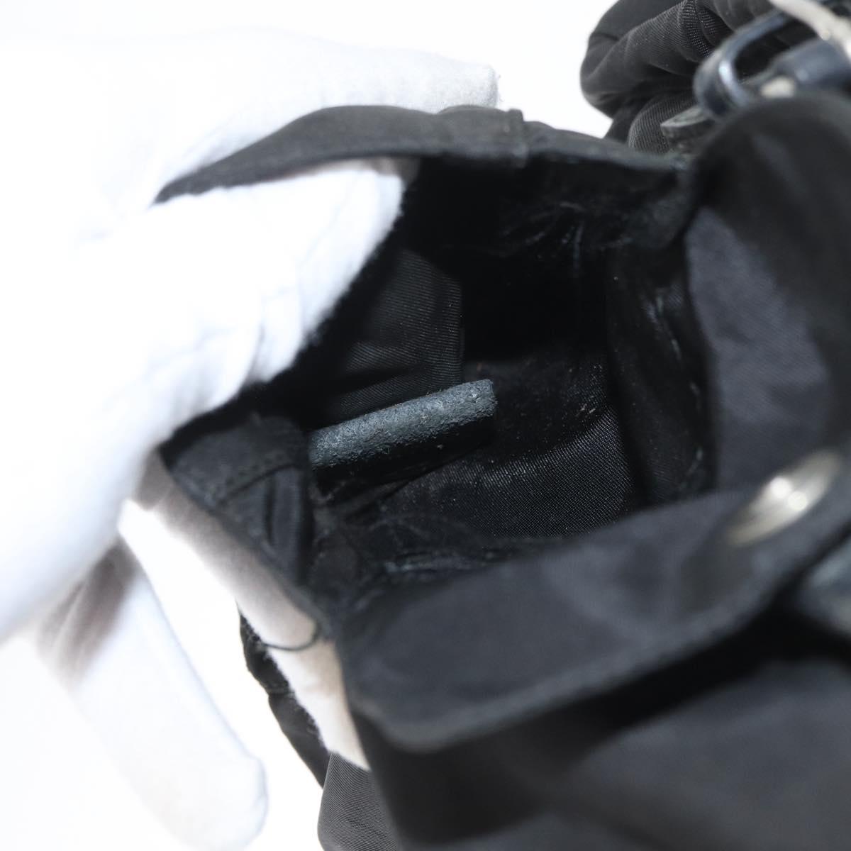 PRADA Backpack Nylon Black Silver Auth 173583