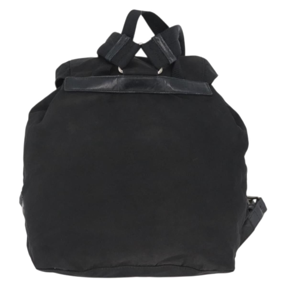 PRADA Backpack Nylon Black Silver Auth 173583