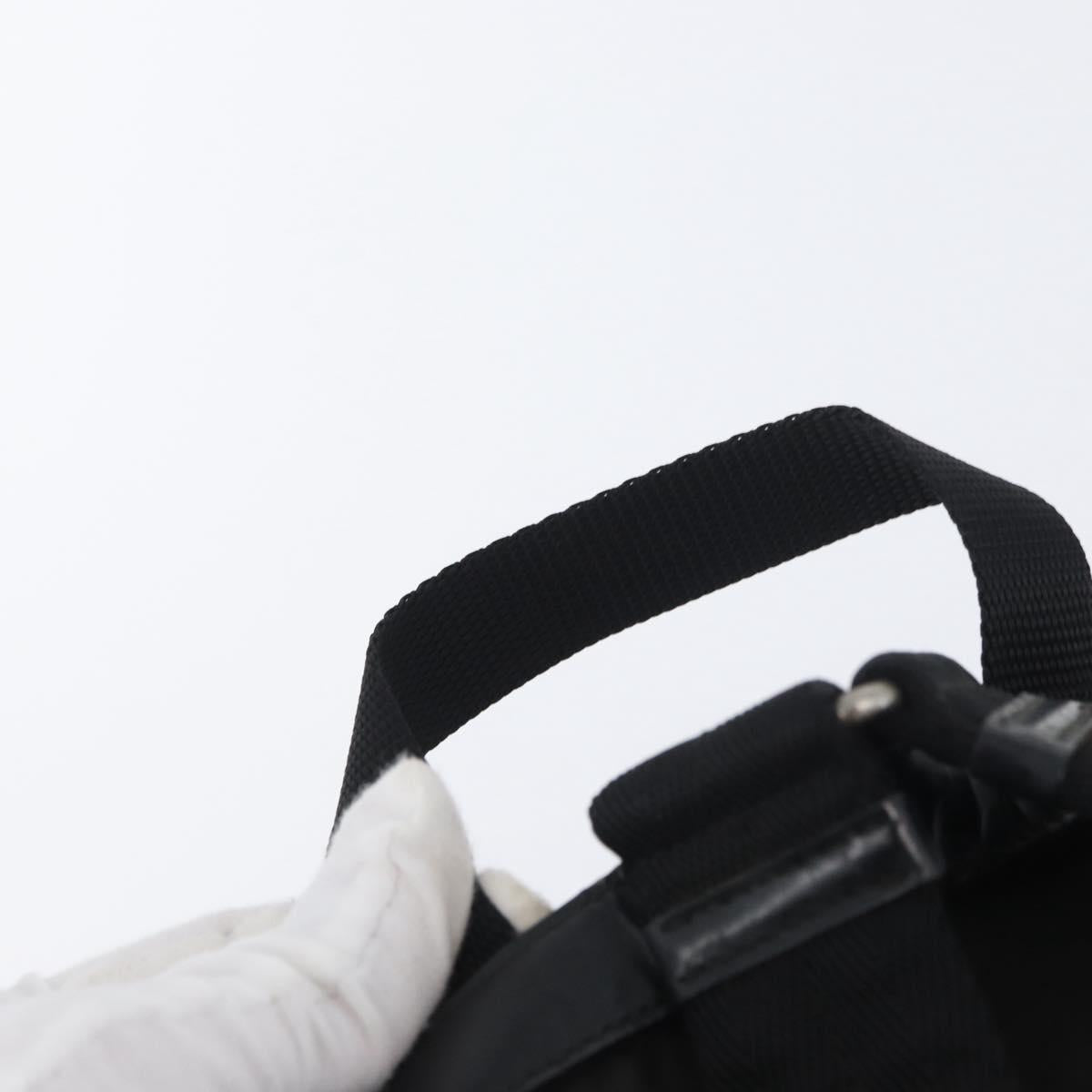 PRADA Backpack Nylon Black Silver Auth 173583