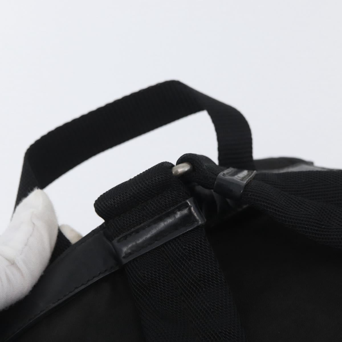 PRADA Backpack Nylon Black Silver Auth 173583