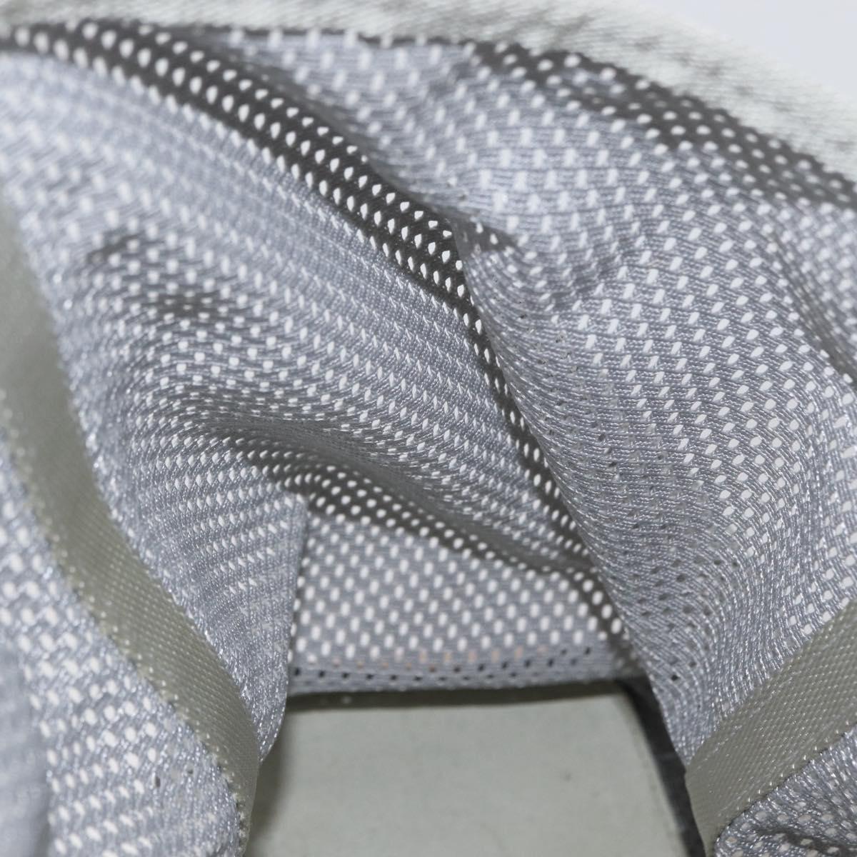 PRADA Mesh Sports Hand Bag Nylon patent leather Gray Silver Auth 173584