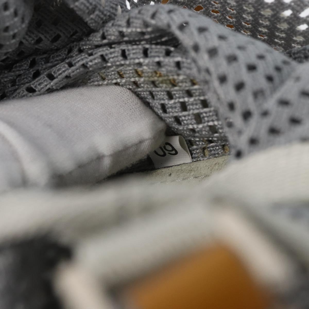 PRADA Mesh Sports Hand Bag Nylon patent leather Gray Silver Auth 173584