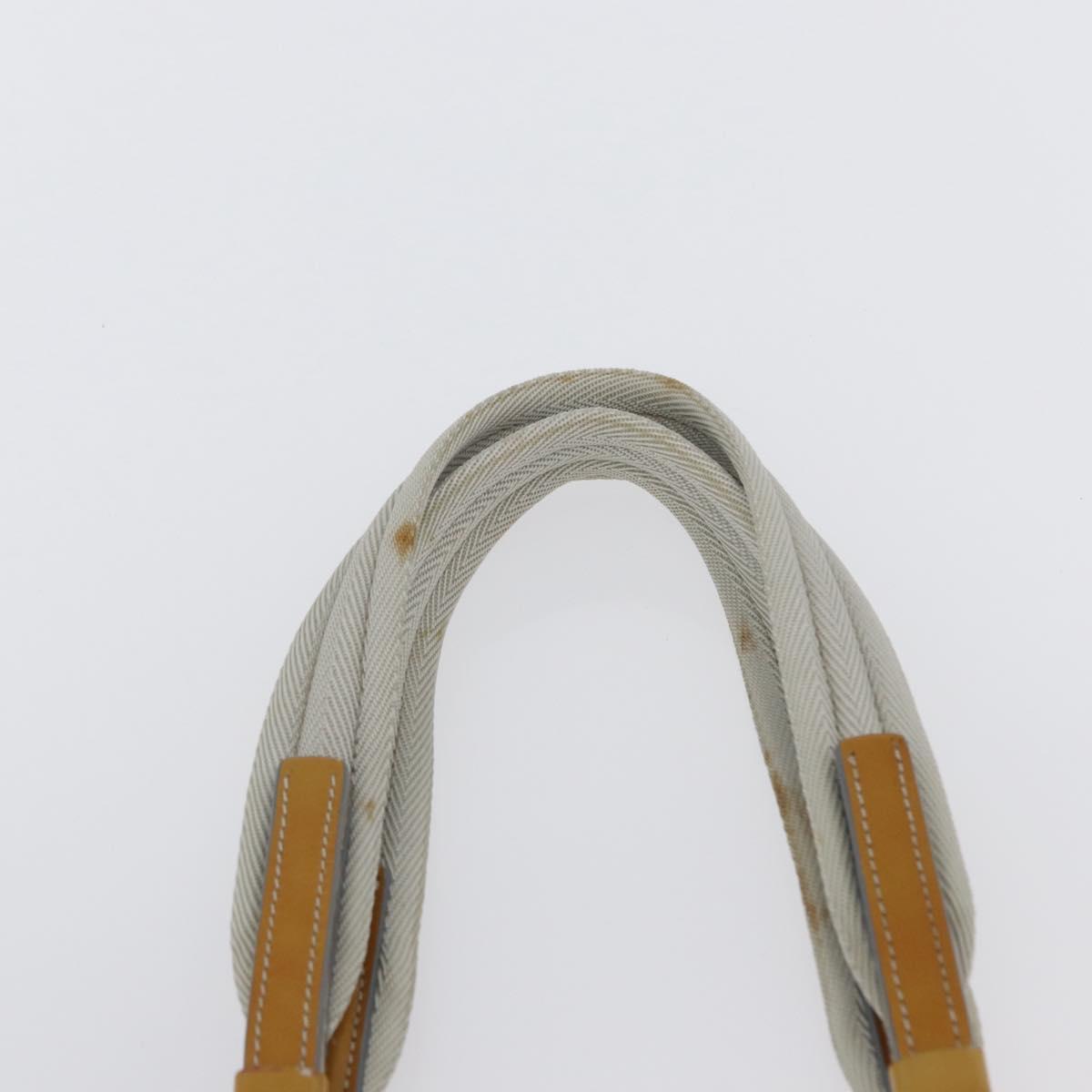 PRADA Mesh Sports Hand Bag Nylon patent leather Gray Silver Auth 173584