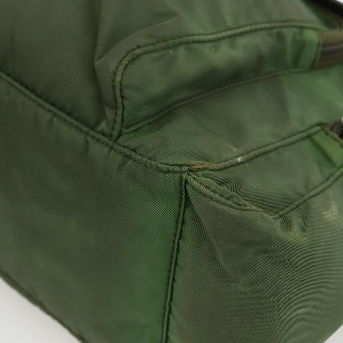 PRADA Shoulder Bag Nylon Khaki Silver Auth 173585