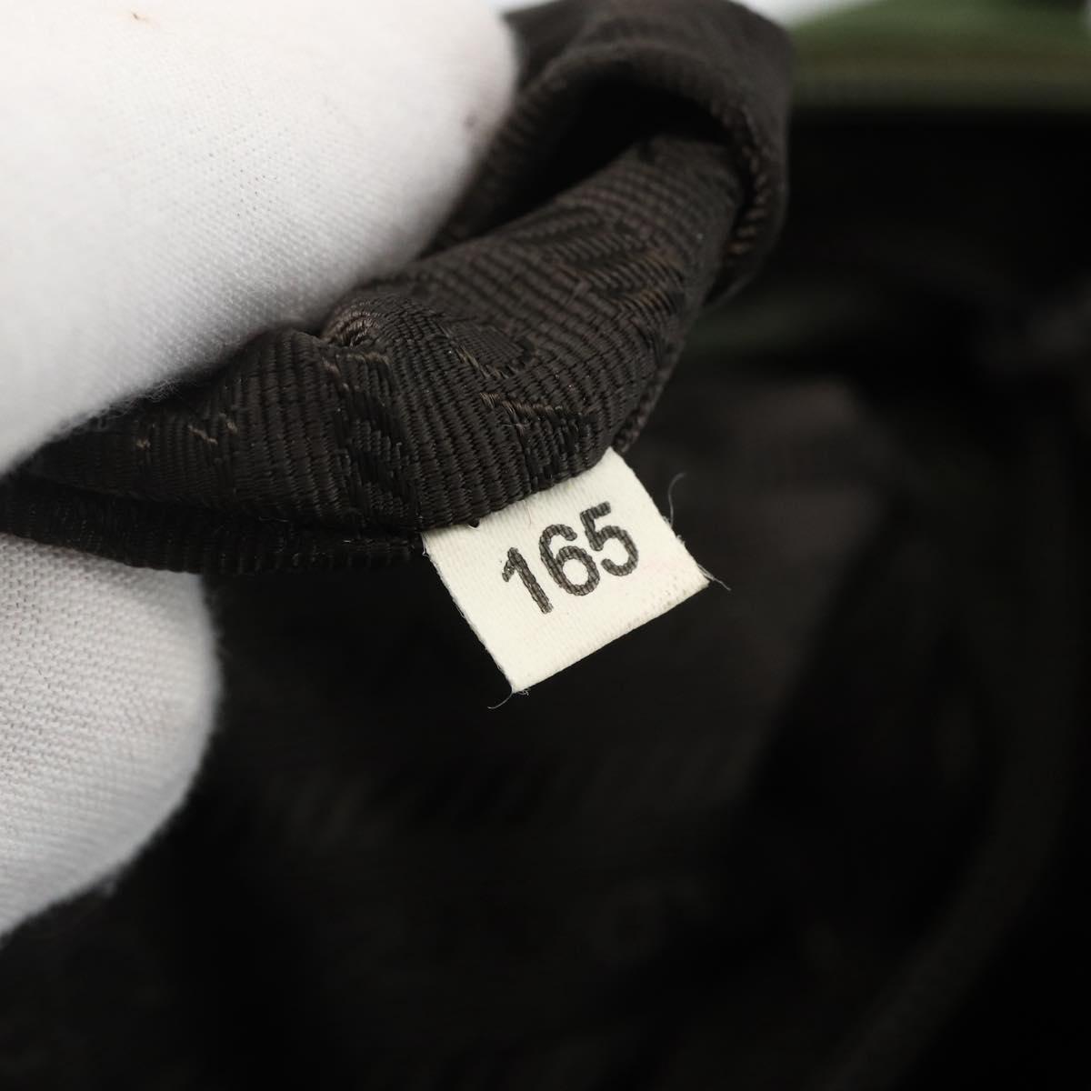 PRADA Shoulder Bag Nylon Khaki Silver Auth 173585