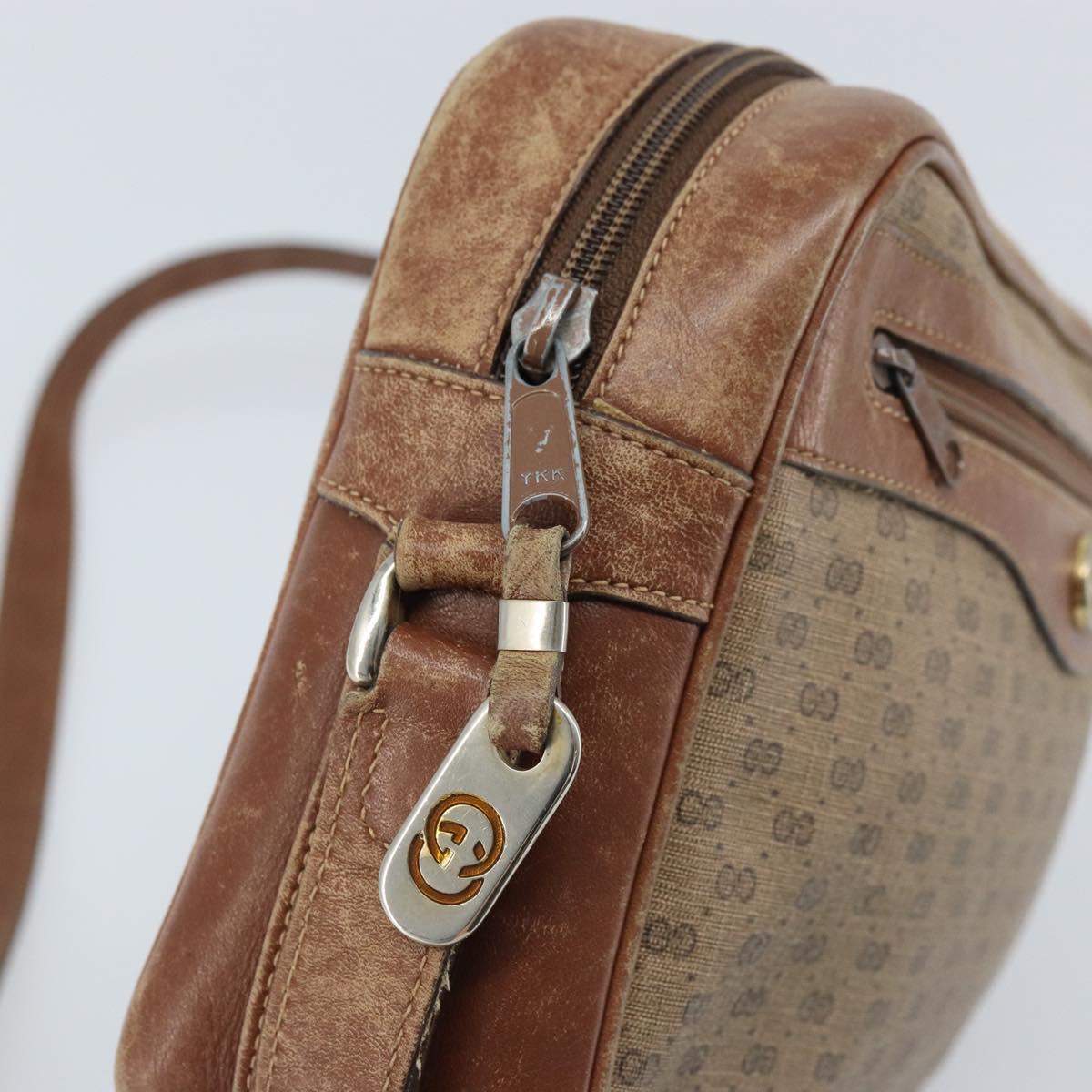 GUCCI Micro GG Supreme Shoulder Bag PVC Beige Gold 001 067 1281 Auth 173586