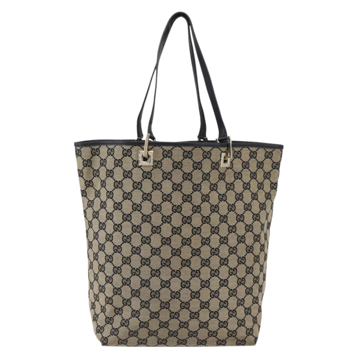 GUCCI GG Canvas Tote Bag Beige Gold 002 1098 Auth 173589